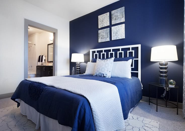 blue color bedroom