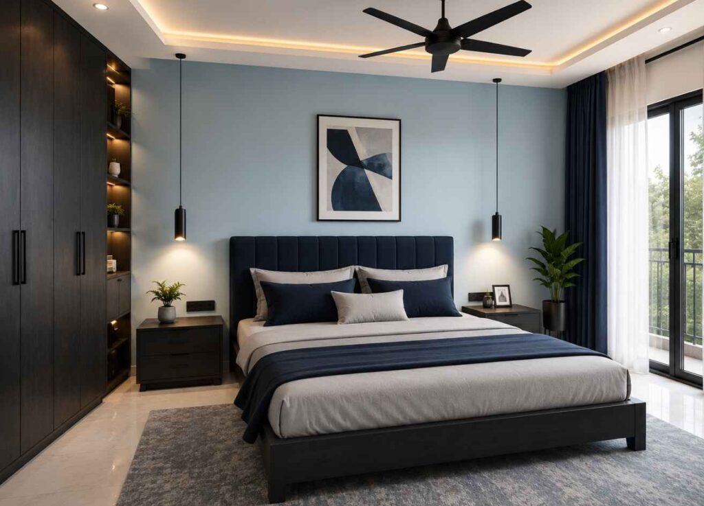 modern color theme bedroom